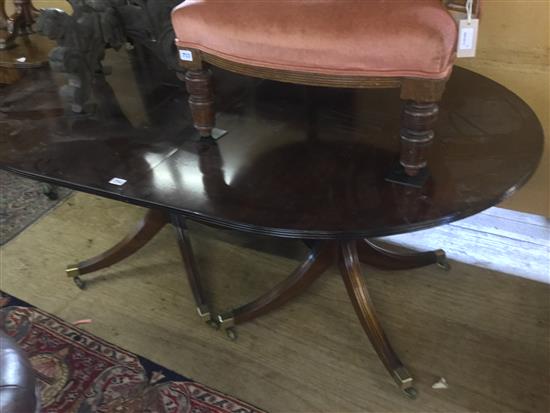 Regency mahogany twin pillar table(-)